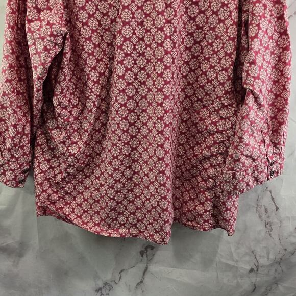Columbia Shirt Womens 3X Pink Button Up White Floral Long Sleeve Collared - Picture 6 of 10